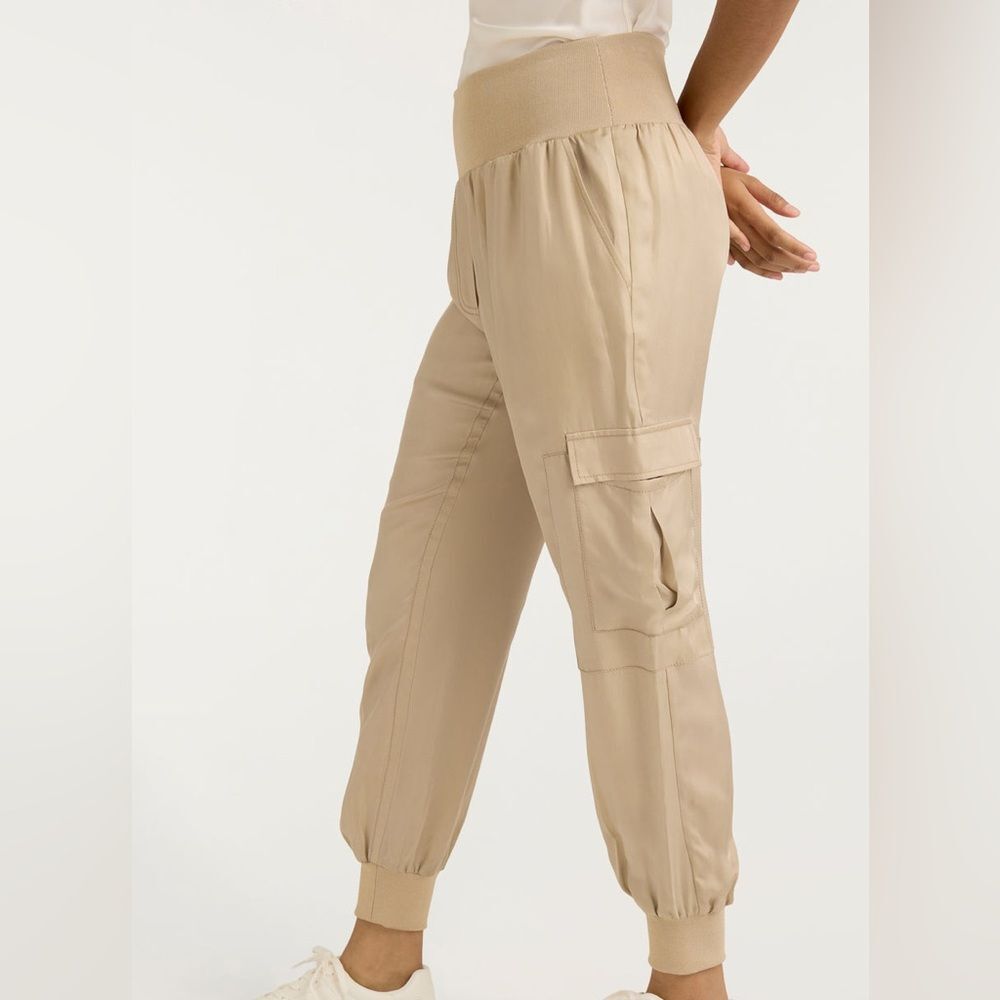 Cinq à Sept Giles Pant Sateen Cargo Pant Cream size Medium